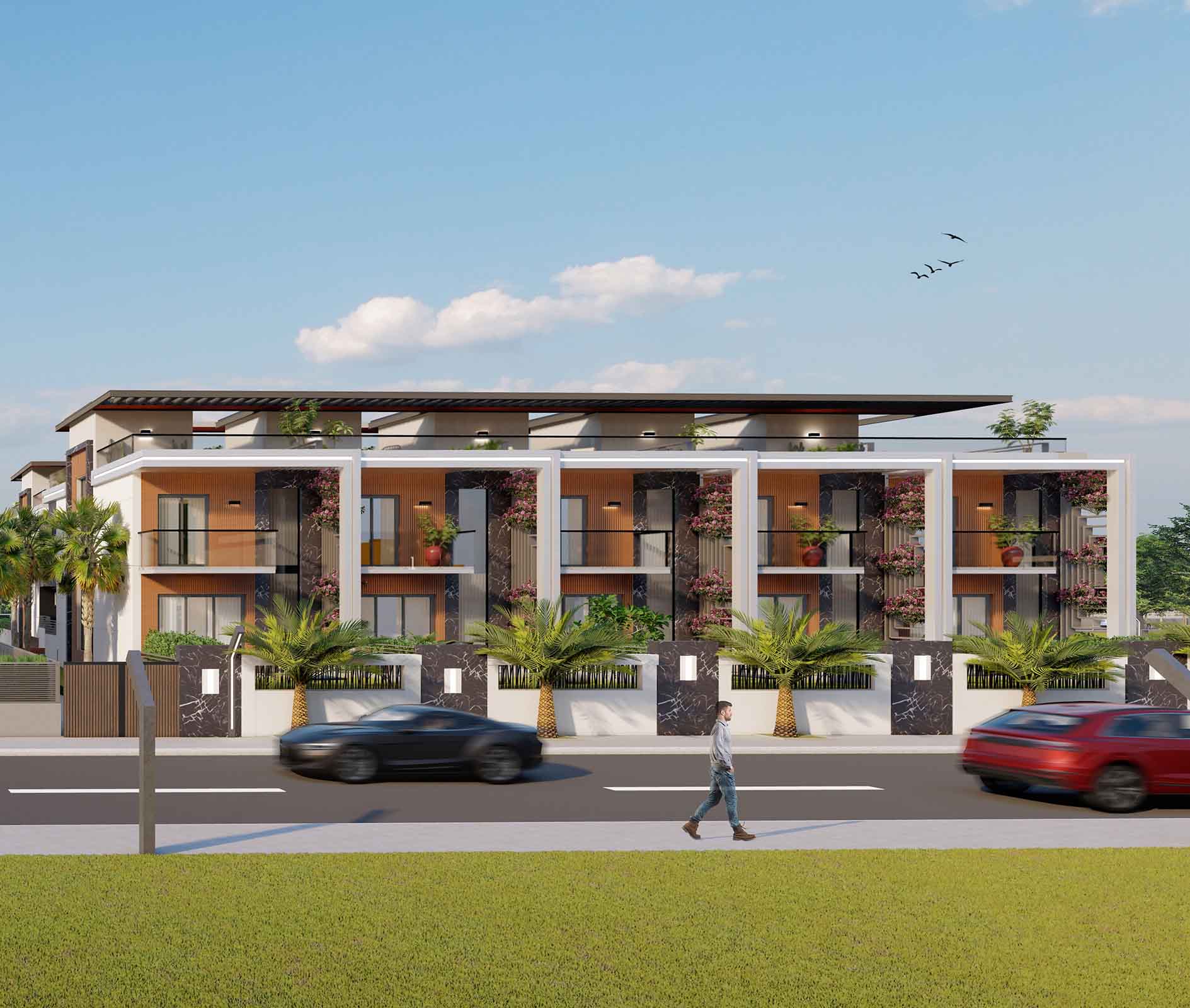 İzmirde satılık havuzlu villa - Villa Homeros C Blok dış cephe arka görünüm