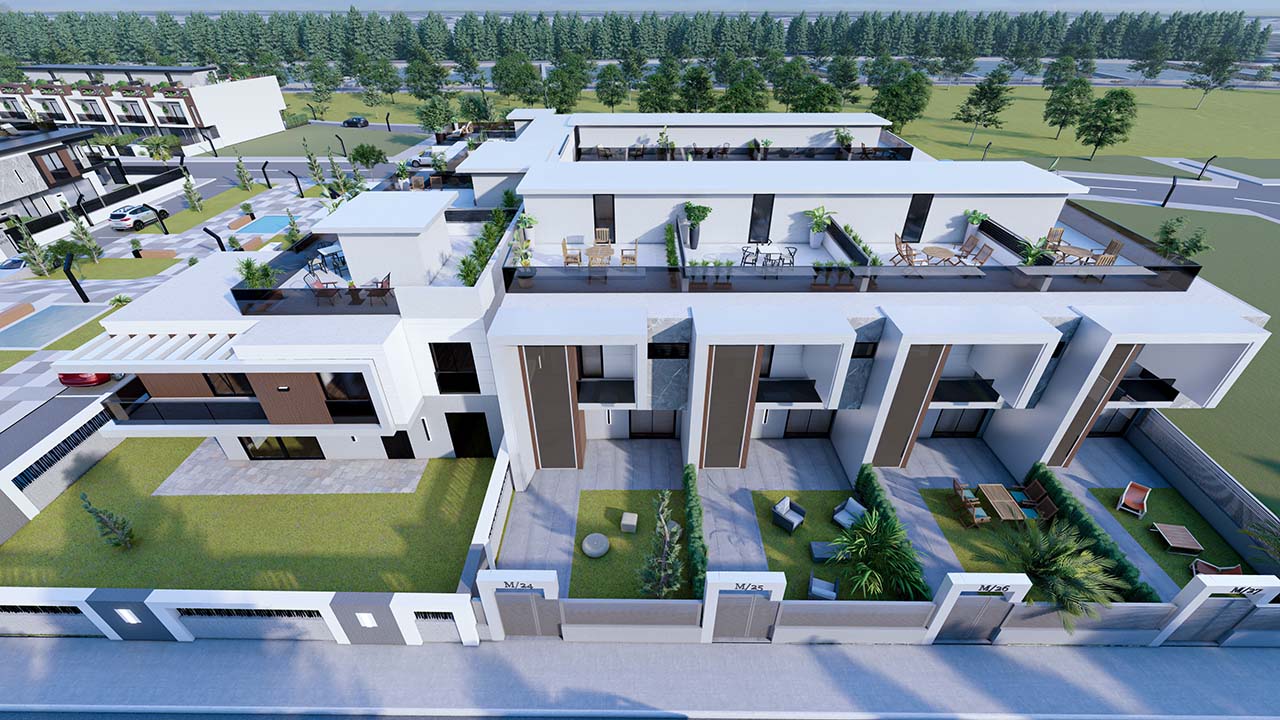 Villa Homeros K Blok Bahçe Teras Görünüm